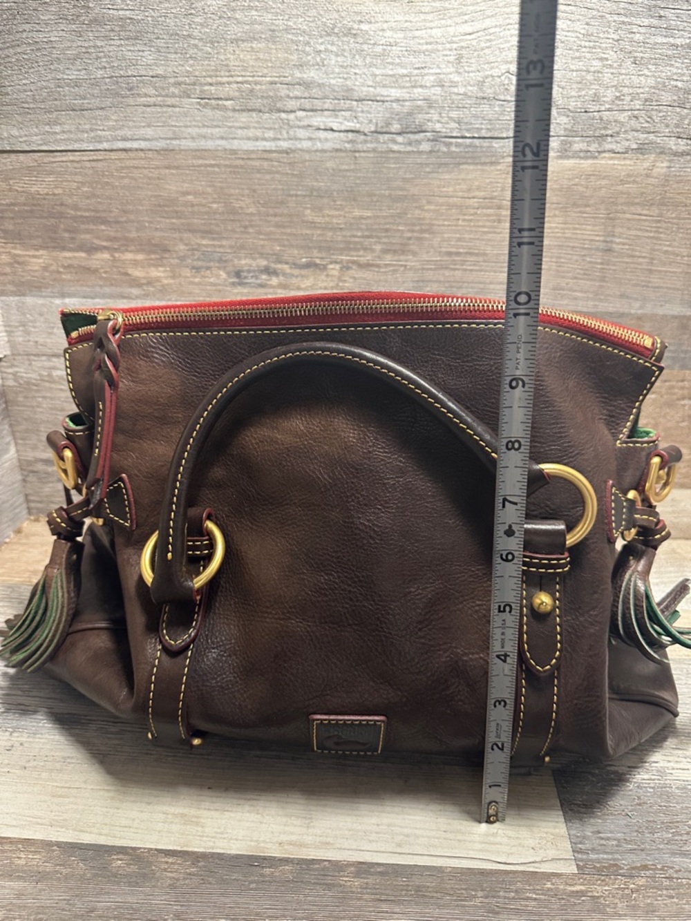 Dooney & Bourke Florentine Satchel Handbag - Brown - Picture 14 of 15